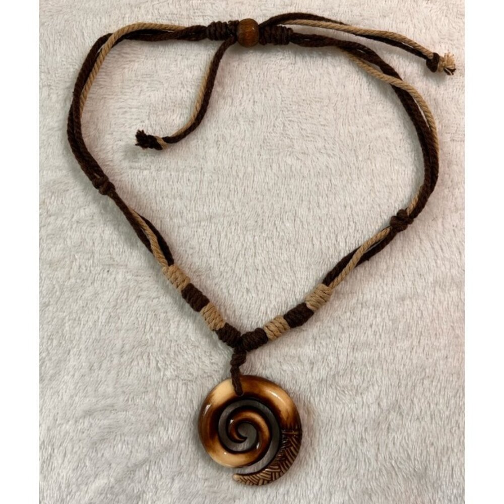 New‎ Zealand Maori Style Koru Spiral Pendant Adjustable Necklace - Beach Summer